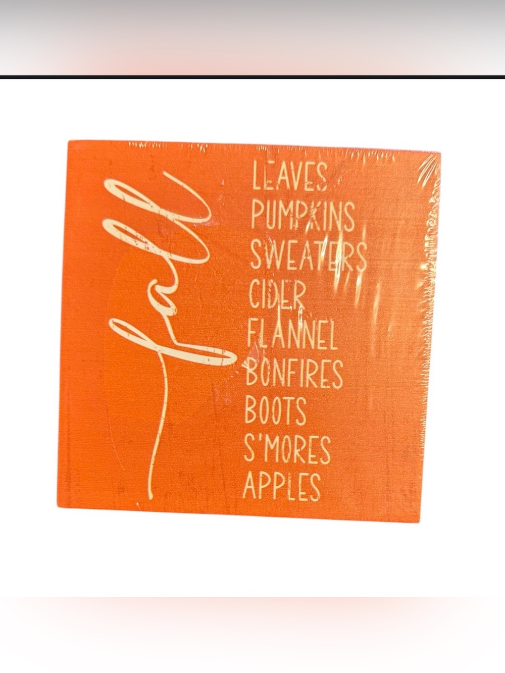 Fall Wooden Wall Sign - Orange Seasonal Home Accent